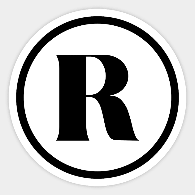 R (Letter Initial Monogram) Sticker by n23tees